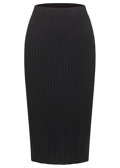 Vero Moda Damen Rock Strukturstoff Und Gummibund Schwarz 3 Vero Moda Damen Rock Strukturstoff Und Gummibund Schwarz