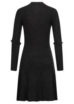ONLY Damen Langarm Strickkleid Mit Zipper Und Strukturstoff Schwarz -Luftig Und Leicht 22080178 4