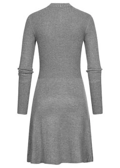 ONLY Damen Langarm Strickkleid Mit Zipper Und Strukturstoff Medium Grau Melange 7 ONLY Damen Langarm Strickkleid Mit Zipper Und Strukturstoff Medium Grau Melange -Luftig Und Leicht 22080179 2