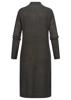 Vero Moda Damen Maxi Kleid Langarm M. High-Neck Rundhals Dunkel Grau Melange -Luftig Und Leicht 22090007 2