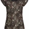 Cloud5ive Damen T-Shirt Top Mit Animal Print Schwarz -Luftig Und Leicht 22096367