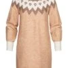Vero Moda Damen Strickkleid Nordic-Kleid Mit Muster Tan Braun Beige