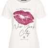 Seventyseven Lifestyle Damen T-Shirt Mit NYC Kiss Print Weiss Pink -Luftig Und Leicht 22106506