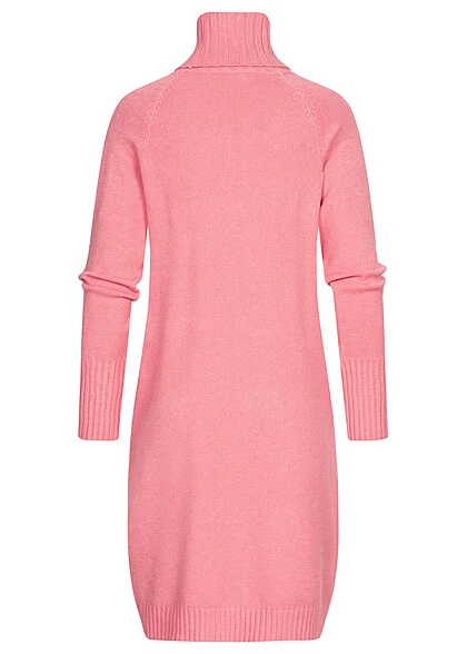 Seventyseven Lifestyle Damen Rollkragen Kleid Mit 2 Taschen Pink 5 Seventyseven Lifestyle Damen Rollkragen Kleid Mit 2 Taschen Pink – Bild 3