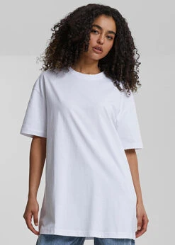 Urban Classics Damen Oversized Basic T-Shirt Mit Rundhals Weiss