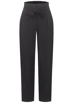 VILA Damen NOOS 7/8 Paperbag Stoffhose Mit Bindegürtel Schwarz