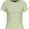 Vero Moda Dames Geribd T-shirt Top Met Ronde Hals Groen -Luftig Und Leicht 23020023