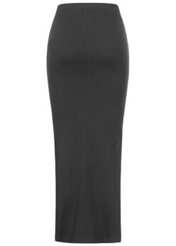Noisy May Damen NOOS Longform High Waist Rock M. Seitlichem Schlitz Schwarz -Luftig Und Leicht 23020073 2