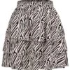 Aiki Damen Mini Stufenrock Mit Zebra Print Schwarz Weiss -Luftig Und Leicht 23020089