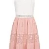 Aiki Damen Sommer Kleid Mit Häkelbesatz Und V-Neck Antique Rose Weiss -Luftig Und Leicht 23020113