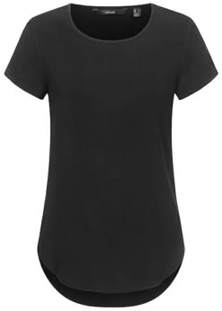 Vero Moda Damen NOOS Viskose Vokuhila T-Shirt Mit Rundhals Schwarz