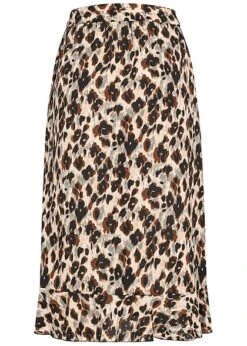 ONLY Damen NOOS Longform Rock Mit Gummibund Und Leo Print Cloud Dancer Multicolor -Luftig Und Leicht 23030070 2