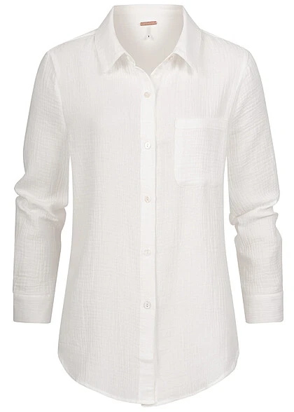 Aiki Damen Hemd Bluse Mit Brusttasche Strukturstoff Weiss 3 Aiki Damen Hemd Bluse Mit Brusttasche Strukturstoff Weiss