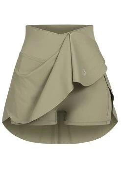 Aiki Damen 2in1 Shorts Und Rock Im Wickel-Look Oliv Grün