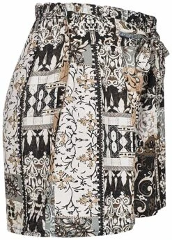 Cloud5ive Damen Viskose Shorts Mit Bindegürtel Und Paisley Print Schwarz -Luftig Und Leicht 23036727 1