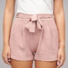 Cloud5ive Damen Musselin Shorts Mit Bindegürtel Rosa -Luftig Und Leicht 23036729