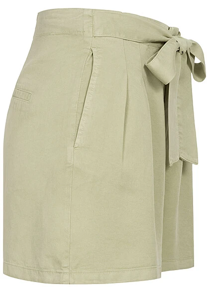 Vero Moda Damen NOOS Shorts Kurze Hose Mit Bindegürtel Reseda Grün 4 Vero Moda Damen NOOS Shorts Kurze Hose Mit Bindegürtel Reseda Grün – Bild 2