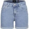 Vero Moda Damen NOOS Jeans Shorts Mit 5-Pockets Und Beinumschlag Hell Blau Denim -Luftig Und Leicht 23040011