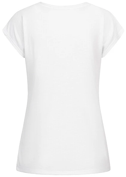 Cloud5ive Damen T-Shirt Mit Inspire Print Weiss Rosa 4 Cloud5ive Damen T-Shirt Mit Inspire Print Weiss Rosa – Bild 2