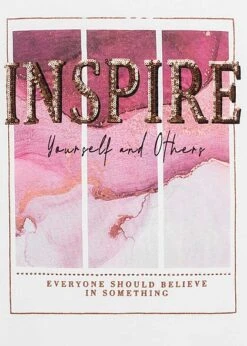 Cloud5ive Damen T-Shirt Mit Inspire Print Weiss Rosa 7 Cloud5ive Damen T-Shirt Mit Inspire Print Weiss Rosa -Luftig Und Leicht 23049002 2