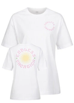 Days Beyond Damen T-Shirt Mit Endless Vacation Print Weiss