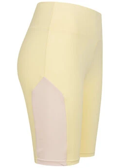 Urban Classics Damen Cycle Shorts Colorblock Softyellow Softseagrass Gelb Beige