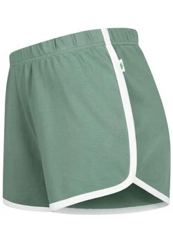Urban Classics Ladies Interlock Retro Hotpants Paleleaf Grün Weiss