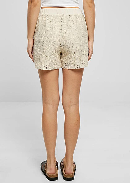 Urban Classics Damen Shorts Mit Spitze Softseagrass Beige 4 Urban Classics Damen Shorts Mit Spitze Softseagrass Beige – Bild 2