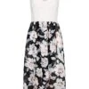 Cloud5ive Damen Vokuhila Kleid Mit Spitze Und Wickeloptik Flowerprint Schwarz -Luftig Und Leicht 23066072