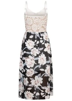Cloud5ive Damen Vokuhila Kleid Mit Spitze Und Wickeloptik Flowerprint Schwarz 7 Cloud5ive Damen Vokuhila Kleid Mit Spitze Und Wickeloptik Flowerprint Schwarz -Luftig Und Leicht 23066072 2