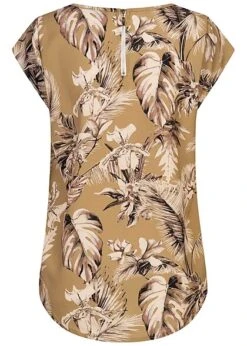 Cloud5ive Damen Struktur Blusen Shirt Mit Zipper Hinten Palmen Print Camel Braun 7 Cloud5ive Damen Struktur Blusen Shirt Mit Zipper Hinten Palmen Print Camel Braun -Luftig Und Leicht 23066116 2