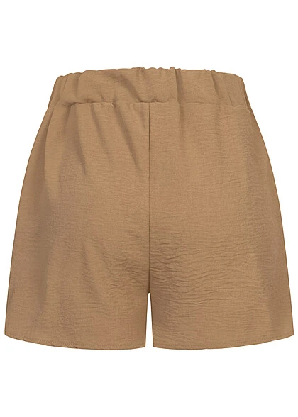 Cloud5ive Damen Musselin Shorts M. Aufgesetzten Taschen Camel Braun 5 Cloud5ive Damen Musselin Shorts M. Aufgesetzten Taschen Camel Braun – Bild 3