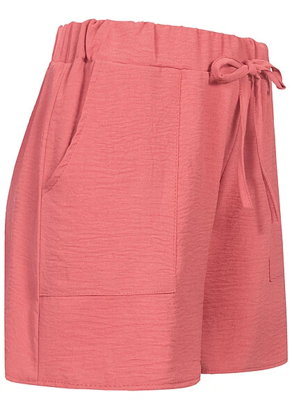 Cloud5ive Damen Musselin Shorts M. Aufgesetzten Taschen Rose Braun 4 Cloud5ive Damen Musselin Shorts M. Aufgesetzten Taschen Rose Braun – Bild 2