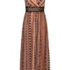 Cloud5ive Damen Maxi Kleid Mit Häkelbordüre Und Barock Print Rose Braun 2 Cloud5ive Damen Maxi Kleid Mit Häkelbordüre Und Barock Print Rose Braun -Luftig Und Leicht 23076053